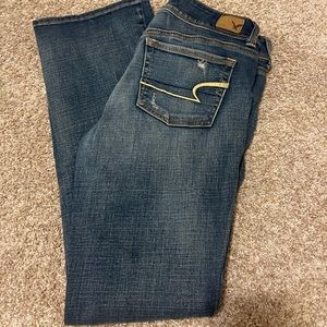 American Eagle Ripped Kick Boot Jeans